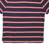 TOMMY HILFIGER Mens Blue Red & White Stripe Short Sleeve Polo Shirt M Cotton