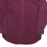 WOOLRICH Mens Maroon Plain Shirt M Cotton Blend Button Down Collar Long Sleeve