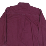 WOOLRICH Mens Maroon Plain Shirt M Cotton Blend Button Down Collar Long Sleeve