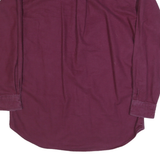 WOOLRICH Mens Maroon Plain Shirt M Cotton Blend Button Down Collar Long Sleeve