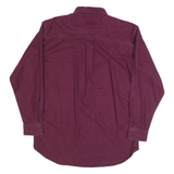 WOOLRICH Mens Maroon Plain Shirt M Cotton Blend Button Down Collar Long Sleeve