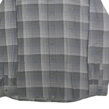 WRANGLER Mens Grey & Blue Check Shirt XL Cotton Blend Long Sleeve Casual