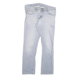 CARHARTT Mens Slim Light Blue Denim Jeans W34 L29 Casual Cotton Blend Zip