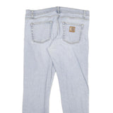 CARHARTT Mens Slim Light Blue Denim Jeans W34 L29 Casual Cotton Blend Zip