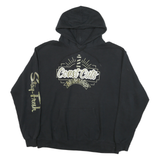 CHAMPION Mens Black Coast Cuts Barbershop Pullover Hoodie XL Printed Sleeve
