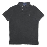POLO RALPH LAUREN Mens Black Short Sleeve Plain M Polo Shirt Cotton Blend