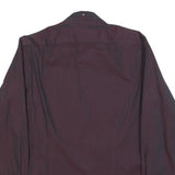 TED BAKER Mens Maroon Plain Shirt M Cotton Blend Classic Fit Long Sleeve