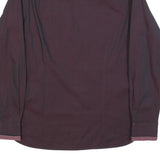 TED BAKER Mens Maroon Plain Shirt M Cotton Blend Classic Fit Long Sleeve