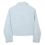 ZARA Womens Light Blue Cotton Blend Button Jacket XS Denim Plain Stylish