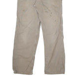 CARHARTT Mens Beige Cotton Canvas Relaxed Straight Trousers W32 L30 Workwear