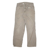 CARHARTT Mens Beige Cotton Canvas Relaxed Straight Trousers W32 L30 Workwear