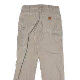 CARHARTT Mens Beige Cotton Canvas Relaxed Straight Trousers W32 L30 Workwear