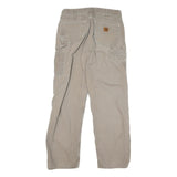 CARHARTT Mens Beige Cotton Canvas Relaxed Straight Trousers W32 L30 Workwear