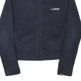 REEBOK Womens Navy Blue Jacket S Polyester Blend Ribbed Zip Casual Lightweight