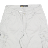LEE Mens White Cargo Shorts M W30 Cotton Blend Casual Pocketed