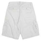 LEE Mens White Cargo Shorts M W30 Cotton Blend Casual Pocketed