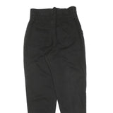 Womens Black Slim Cotton Blend Trousers W30 L32 Zip Pocket Casual Wear