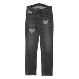 LEVI'S 511 Womens Skinny Black Denim Cotton Blend Slim Fit Zip W30 L31 Studded