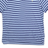 POLO RALPH LAUREN Mens Blue & Navy Striped 2XL Short Sleeve Polo Shirt Classic