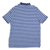 POLO RALPH LAUREN Mens Blue & Navy Striped 2XL Short Sleeve Polo Shirt Classic