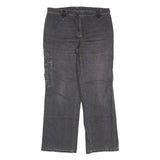 Mens Relaxed Fit Blue Denim Jeans W36 L32 Cargo Pocket Zip Closure Cotton Blend