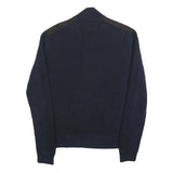 CALVIN KLEIN Mens Navy Pullover Patterned Crew Neck Basic Knit Jumper L Cotton