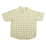 WOOLRICH Mens Beige Checked Shirt XL Cotton Blend Summer Casual Button