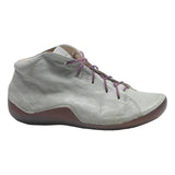 THINK Womens Casual Leather Ankle Boots Light Grey Purple Lace UK 6.5 Stylish