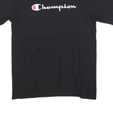 CHAMPION Mens Black Graphic T-Shirt L Short Sleeve Crew Neck Cotton Blend