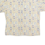 PIERRE CARDIN Mens Beige & Green Pattern Check Shirt XL Short Sleeve Cotton Wove