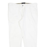 SONNY BONO Womens Cotton Blend White Slim Trousers W34 L27 Casual Zip Fit