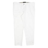 SONNY BONO Womens Cotton Blend White Slim Trousers W34 L27 Casual Zip Fit