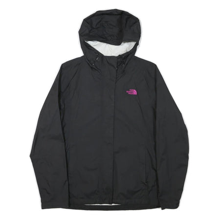 THE NORTH FACE Womens Black Pink Logo Outdoor Jacket M Polyester Blend Zip