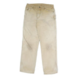 DICKIES Mens Cotton Beige Regular Straight Trousers W28 L30 Workwear Utility Zip