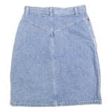 GOLDIE Womens Blue Denim Floral Embroidered Mini Skirt Cotton Blend XS