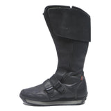 LEVI'S Womens Leather Strap High Boots Black UK 4.5 Stylish Comfortable Fashion