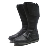LEVI'S Womens Leather Strap High Boots Black UK 4.5 Stylish Comfortable Fashion