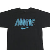 NIKE Mens Black Blue Graphic T-Shirt M Short Sleeve Crew Neck Cotton Casual