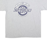 YAZBEK Mens Grey San Francisco Graphic T-Shirt XL Short Sleeve Crew Neck Casual