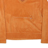 BEST CONNECTION Womens Orange V-Neck M Zipper Pocket Sweatshirt Polyester Blend