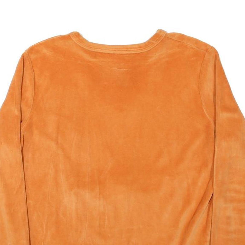 BEST CONNECTION Womens Orange V-Neck M Zipper Pocket Sweatshirt Polyester Blend