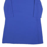 CLAUDIE PIERLOT Womens Blue Shift Dress Polyester Long Sleeve Scoop Neck S