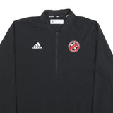 ADIDAS Mens Black Munster Mustangs Soccer Track Jacket L Polyester Blend Zip
