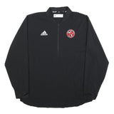 ADIDAS Mens Black Munster Mustangs Soccer Track Jacket L Polyester Blend Zip