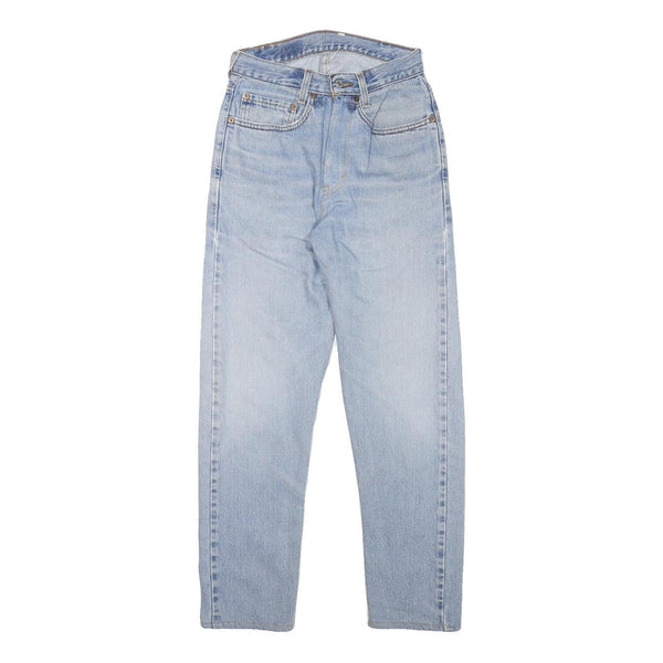 LEVI'S 505 Womens Slim Light Blue Denim Jeans W24 L27 Classic Fit Zip Closure