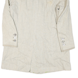 Womens Beige Tailored Blazer Jacket L Woven Synthetic Plain Button Closure Long