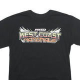 Mens Black Cotton Blend Graphic T-Shirt S Short Sleeve Crew Neck West Coast