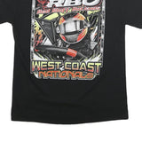 Mens Black Cotton Blend Graphic T-Shirt S Short Sleeve Crew Neck West Coast