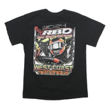Mens Black Cotton Blend Graphic T-Shirt S Short Sleeve Crew Neck West Coast
