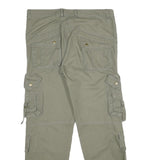 Mens Cotton Cargo Trousers Regular Fit W34 L32 Green Utility Workwear